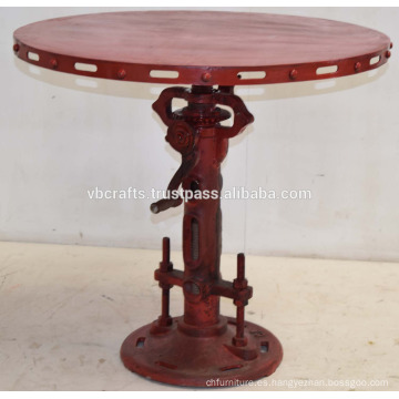 Vintage Industrial Jack Crank Tabla de acabado rojo antiguo